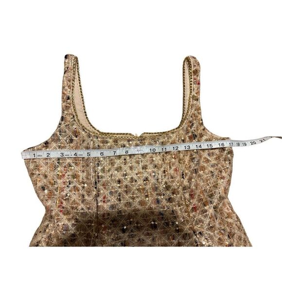 Brand New Anthropologie Maeve Tweed Fit & Flare Mini Dress Neutral 12 Petite - Picture 16 of 16